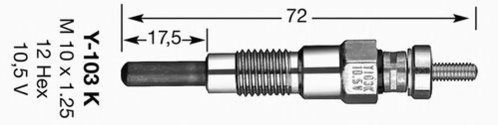 Świeca żarowa NGK Y-103K 6325 - Hit sprzedażowy