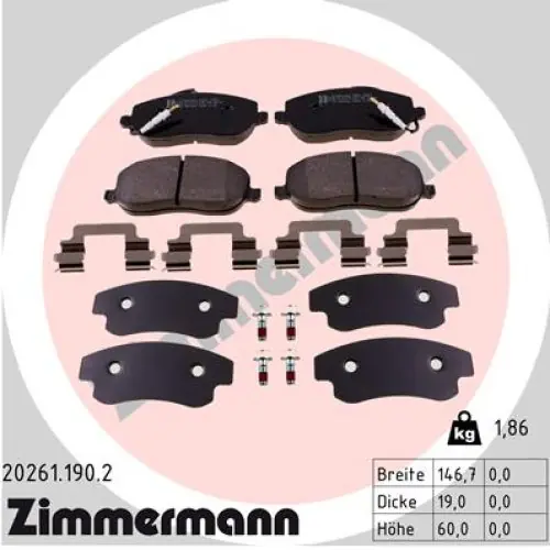 Top oferta | Klocki hamulcowe ZIMMERMANN 20261.190.2 20261193