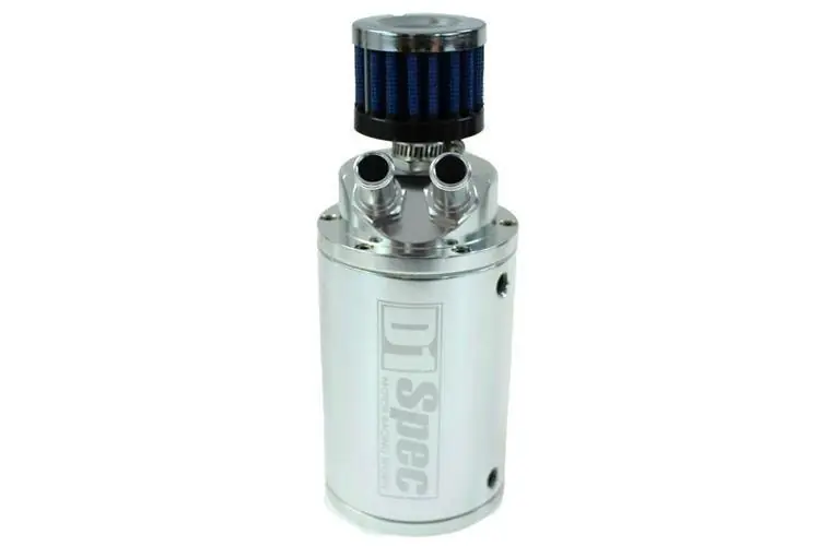 Zostało tylko kilka sztuk - Oil Catch Tank D1Spec 0.48L 15mm Silver + Filtr