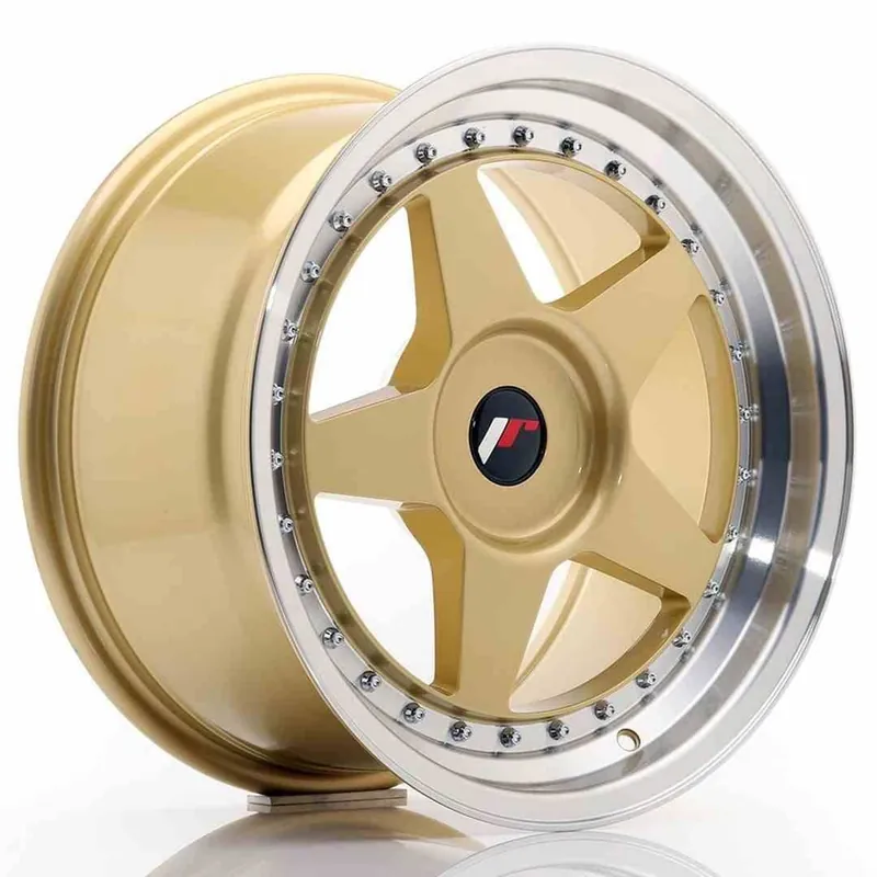 Bestseller - JR Wheels JR6 17x9 ET20-35 BLANK Gold w/Machined Lip