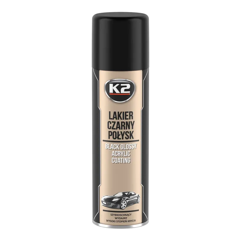 Ostatnie sztuki - LAKIER AKRYLOWY CZARNY 500ML SPRAY POŁYSK