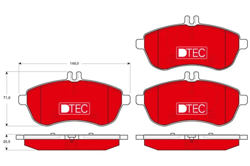 Sprawdzony produkt | KLOCKI HAM. PRZEDNIE DTEC MERCEDES BENZ C-CLASS 2007 >>, E-CLASS 2006 >>, SLK 2011 >>