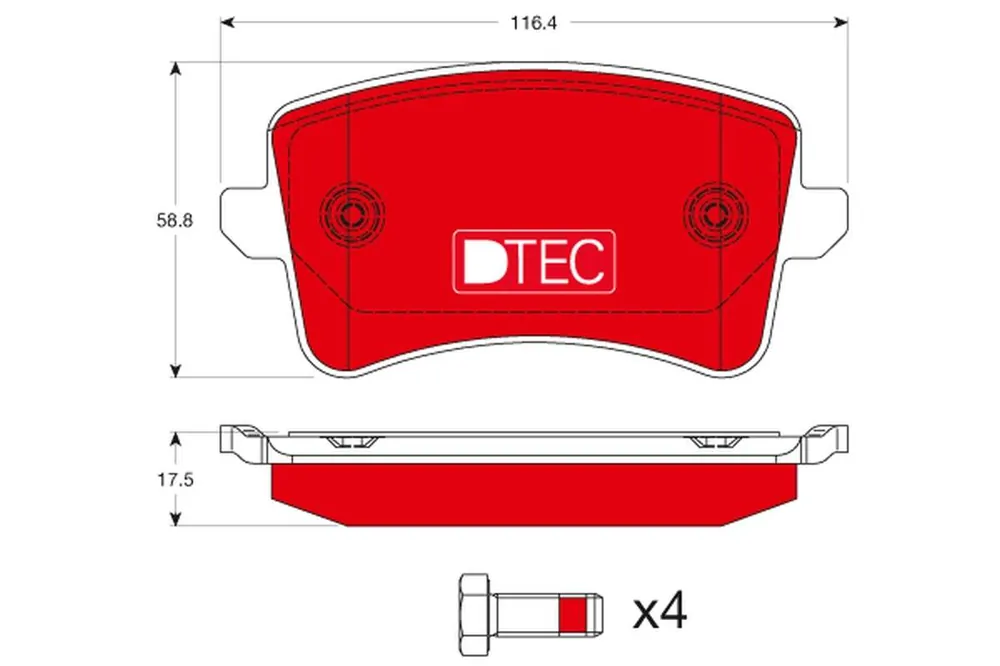 Tylko w tym tygodniu - KLOCKI HAM. TYLNE DTEC AUDI A4 1.8 / AUDI A4 ALLROAD QUATTRO 2.0 / AUDI A4 QUATTR